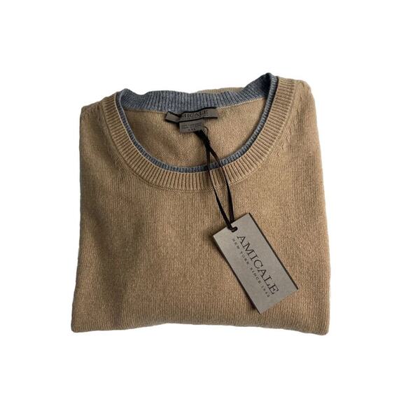 3-47 AMICALE NWT Men's Sweater 100% Cashmere Tan Size XXL - Picture 6 of 7